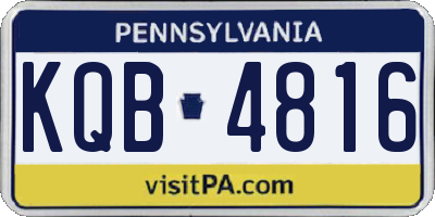 PA license plate KQB4816
