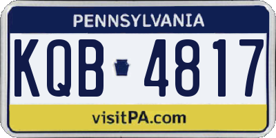 PA license plate KQB4817