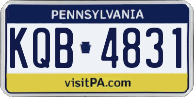 PA license plate KQB4831