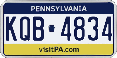 PA license plate KQB4834