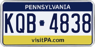 PA license plate KQB4838