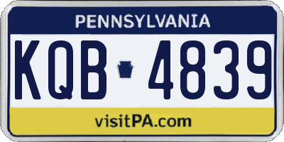 PA license plate KQB4839