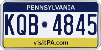 PA license plate KQB4845