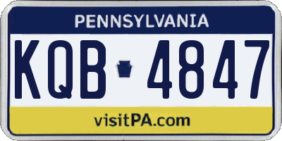 PA license plate KQB4847