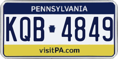 PA license plate KQB4849