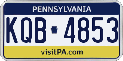 PA license plate KQB4853
