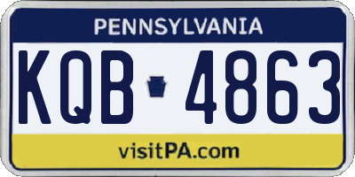 PA license plate KQB4863