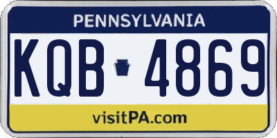 PA license plate KQB4869
