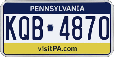 PA license plate KQB4870