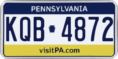 PA license plate KQB4872