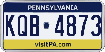 PA license plate KQB4873