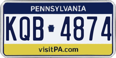 PA license plate KQB4874
