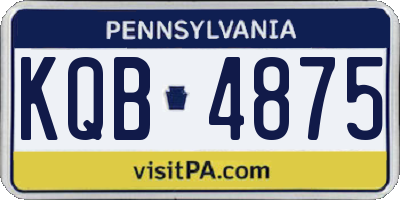 PA license plate KQB4875