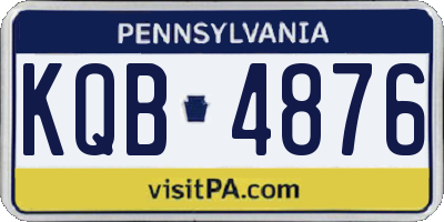 PA license plate KQB4876