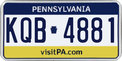 PA license plate KQB4881