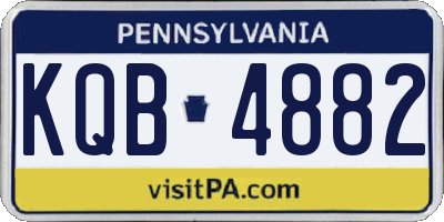 PA license plate KQB4882