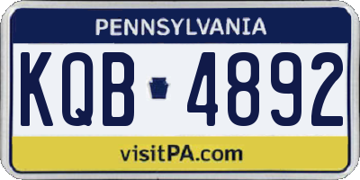 PA license plate KQB4892