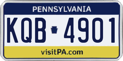 PA license plate KQB4901