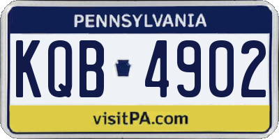 PA license plate KQB4902