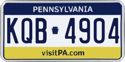 PA license plate KQB4904