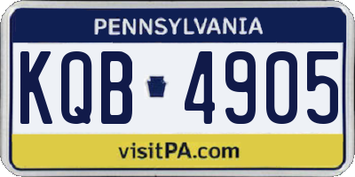 PA license plate KQB4905
