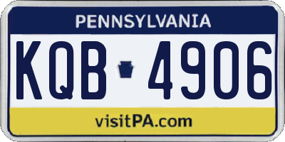 PA license plate KQB4906