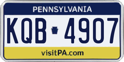 PA license plate KQB4907