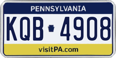 PA license plate KQB4908