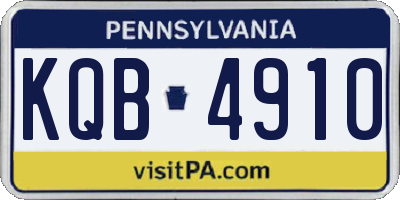 PA license plate KQB4910