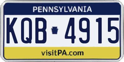 PA license plate KQB4915
