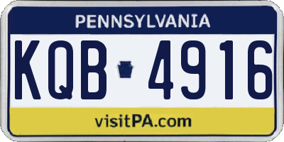 PA license plate KQB4916