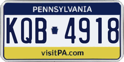 PA license plate KQB4918