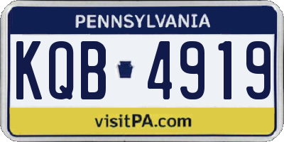 PA license plate KQB4919
