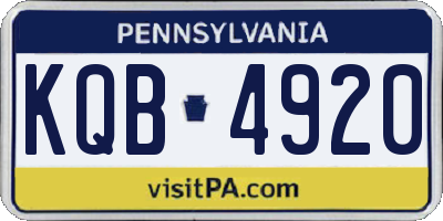 PA license plate KQB4920