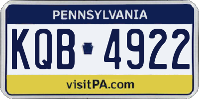 PA license plate KQB4922