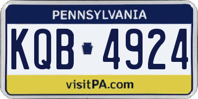 PA license plate KQB4924