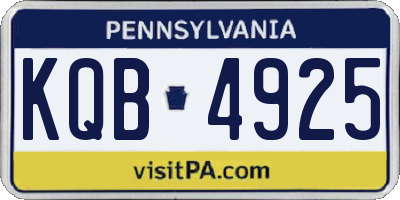 PA license plate KQB4925