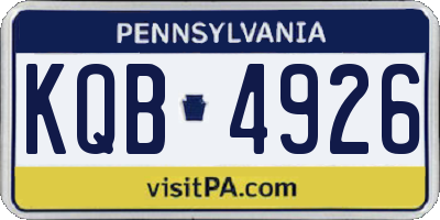 PA license plate KQB4926