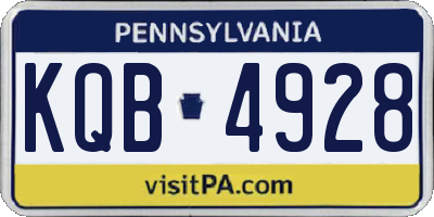 PA license plate KQB4928