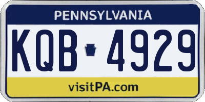 PA license plate KQB4929