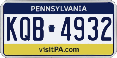 PA license plate KQB4932