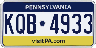 PA license plate KQB4933