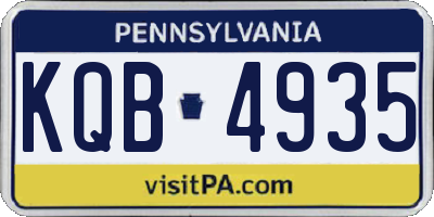 PA license plate KQB4935