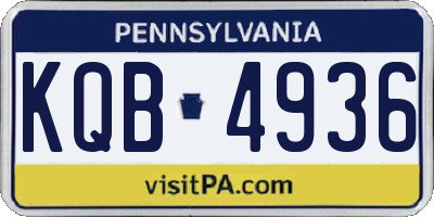 PA license plate KQB4936