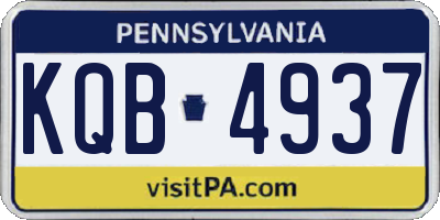 PA license plate KQB4937