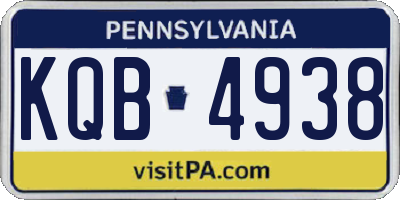 PA license plate KQB4938