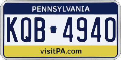 PA license plate KQB4940