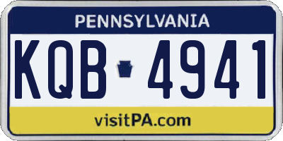 PA license plate KQB4941