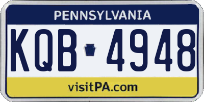 PA license plate KQB4948