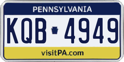 PA license plate KQB4949